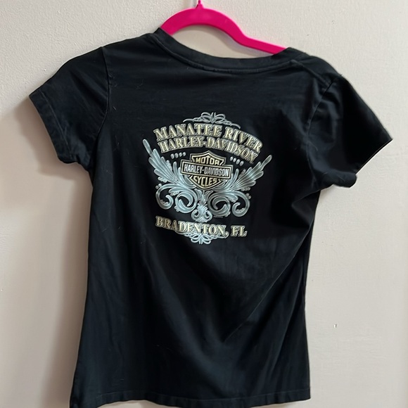 Women’s Harley Davidson V-Neck T-Shirt Black Size M Bradenton, Florida - Picture 5 of 5